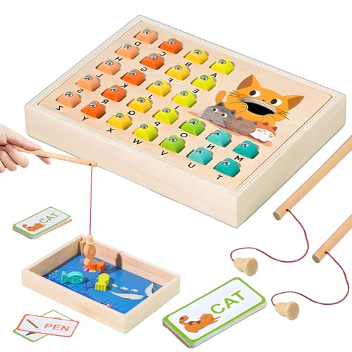 Gupcaqosjw Angelspiel für Kinder, Magnetfischereispielzeug - Bildungshölzernalphabet Lernpuzzle Wort Rechtschreibbox - Feinmotorische Lernen, Eltern-Kind-Interaktion Kognitive Alphabetspiel für 3 4 Gupcaqosjw Angelspiel für Kinder, Magnetfischereispielzeug - Bildungshölzernalphabet Lernpuzzle Wort Rechtschreibbox - Feinmotorische Lernen, Eltern-Kind-Interaktion Kognitive Alphabetspiel für 3 4 von Gupcaqosjw