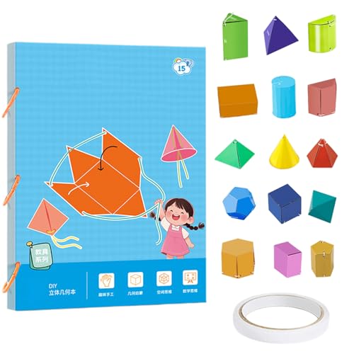 Gupcaqosjw Arbeitsheft Geometrie 3D Geometrie Lernbuch Mit Zugseil 11,69 X 8,27 Zoll Räumliches Denken Trainingsspielbuch,Flechtspiel Mit Schnur Für Homeschool Kindergarten Reise von Gupcaqosjw