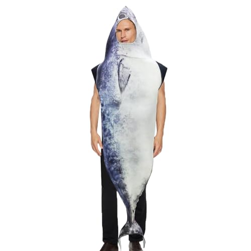 Gupcaqosjw Fischkostüm Damen, Festbekleidung, Lustig Realistisch Tier Verkleidung Für Rollenspiel Party Cosplay Maskerade Feste Veranstaltungen Halloween von Gupcaqosjw