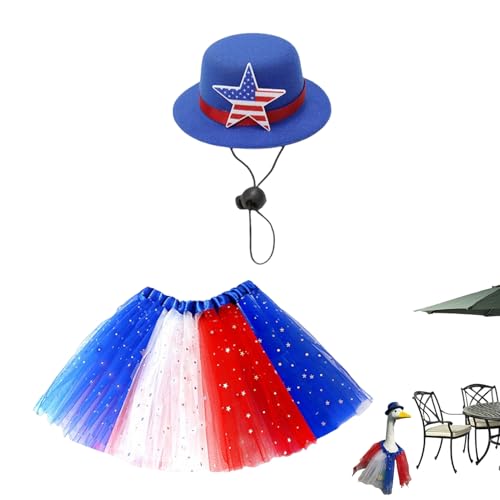 Gupcaqosjw -Gänse -Outfit -Set, Gänsekleidung - Sterndesign Gänse Kostüm - 23 Zoll Unabhängigkeitstag Figur mit Hüten farbenfrohen Rock für Hochzeits innen Gupcaqosjw -Gänse -Outfit -Set, Gänsekleidung - Sterndesign Gänse Kostüm - 23 Zoll Unabhängigkeitstag Figur mit Hüten farbenfrohen Rock für Hochzeits innen von Gupcaqosjw