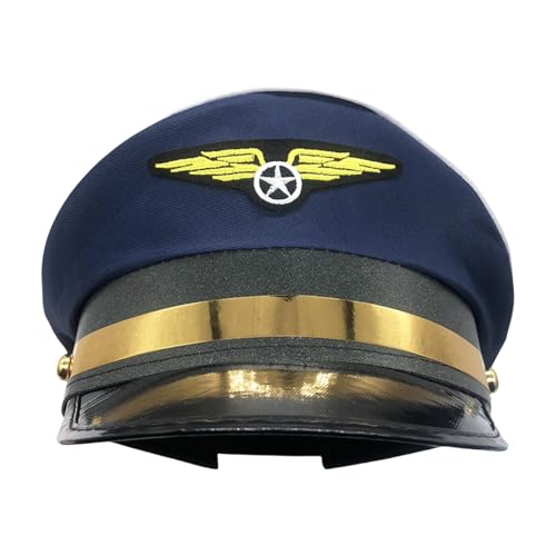 Gupcaqosjw Pilotenmütze, Airline-Pilotenmütze | Kapitänsmütze für Marinepiloten für Erwachsene - Flugzeug-Kostümhut, Airline-Themenparty, Pilotenhut, Pilotenkostüm-Zubehör für Halloween, Kostümzubehör Gupcaqosjw Pilotenmütze, Airline-Pilotenmütze | Kapitänsmütze für Marinepiloten für Erwachsene - Flugzeug-Kostümhut, Airline-Themenparty, Pilotenhut, Pilotenkostüm-Zubehör für Halloween, Kostümzubehör von Gupcaqosjw