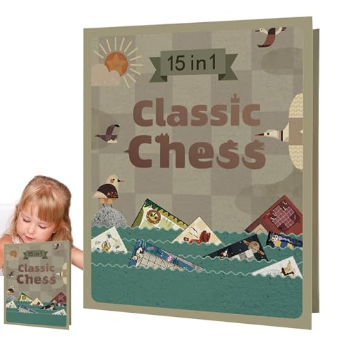 Gupcaqosjw Reiseschach -Set, Schachbuch - Klassisches tragbares Schachsatz | Kompaktes hochwertiges strategisches Brettspiel für Kinder Erwachsene Reisen Heimschule Party Outdoor-Turnier Gupcaqosjw Reiseschach -Set, Schachbuch - Klassisches tragbares Schachsatz | Kompaktes hochwertiges strategisches Brettspiel für Kinder Erwachsene Reisen Heimschule Party Outdoor-Turnier von Gupcaqosjw