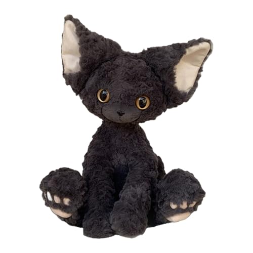 Gupcaqosjw Schwarze Katze Plüsch, ausgestopfte Katze Plüsch | Süße Schwarze Katze Plüschpuppe Stofftiere | Weiche Plüsch-Katzen-Stofftiere, 23 cm, Cartoon-Katzen-Stofftier für Wohnzimmer, von Gupcaqosjw
