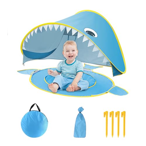 Gupcaqosjw Spielhauszelt, Kinder im Innenzelt | Cartoon Outdoor Play House,UV-Schutz wasserdicht mit integriertem kleinem Pool, Faltbarer tragbarer Sonnenschutz für das Campingfischen in der Familie von Gupcaqosjw