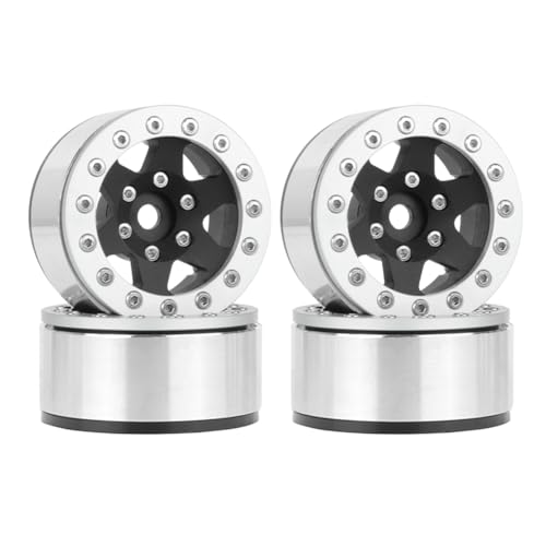 Guriayus Schwarze Silberne Felge 1,55 Metallrad Reifen Kletterauto AX90069 für JIMNY CC01 Guriayus Schwarze Silberne Felge 1,55 Metallrad Reifen Kletterauto AX90069 für JIMNY CC01 von Guriayus