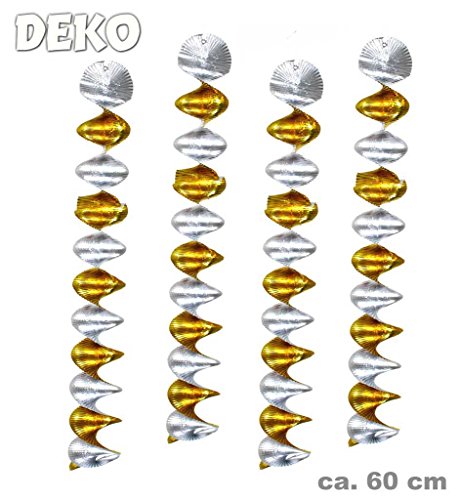FASCHING 34035 Rotor-Spiralen 4 St. Faschings-Deko gold/silber NEU/OVP von Gurimotex