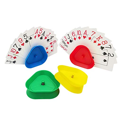 Gusengo 4 Stück Spielkartenhalter - Dreieckiger Kartenständer Ohne Hände, Spielkartenständer Kartenhalter Spielkarten Für Behinderte Karten Spielen Ohne Hände Kinder Senioren von Gusengo