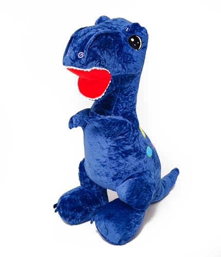 Gustaw Dino EDI Kuscheltier Groß XXL, Dinosaurier Gross Plüschtier Spielzeug Stofftier Plüschtier Dekoration, Kinder, XXL Dino EDI Tyrannosaurus Plüschsaurier (Marine, 110cm) von Gustaw