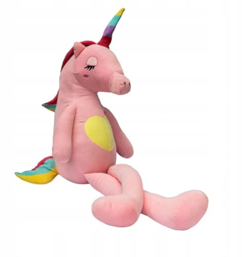 Gustaw Groß Einhorn Felix Plüsch Kuscheltier, Plüscheinhorn - XXL Einhorn Tier, Weiche und Kuschelige Stofftiere, Plüsch Mega Gross Einhorn Plüschtier Kinder, Baby (rosa, 120cm) von Gustaw