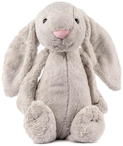 Gustaw Groß Kaninchen Figo Plüsch Kuscheltier, Plüschkaninchen-XXL Kaninchen Tier, Weiche und Kuschelige Stofftiere, Plüsch Gross Kaninchen Plüschtier Kinder (Grau, 100cm) von Gustaw