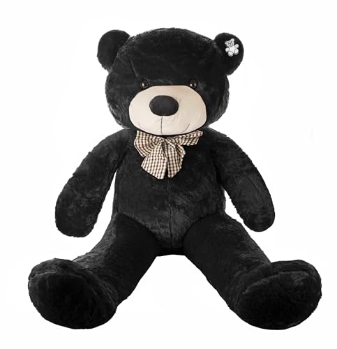 Gustaw Teddybär Groß XXL Classico - Plüschbär, Kuschelbär XXL Plüschtier, Spielgefährte und Deko in einem - Stofftier, Plüschtier Kuscheltier Giant Teddy Bear (Schwarz, 90cm) von Gustaw