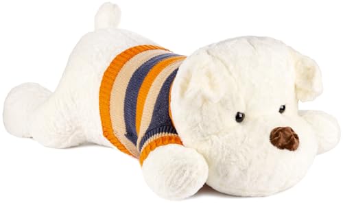Gustaw Teddybär Groß XXL Hund Dexter- Plüschbär, Kuschelbär XXL Plüschtier, Spielgefährte und Deko in einem - Stofftier, Plüschtier Kuscheltier Teddy Bear. (Weiß, 120cm) von Gustaw