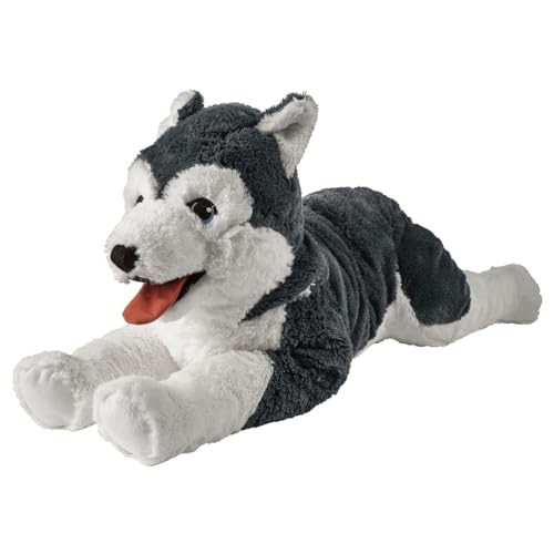 Gustaw Teddybär Groß XXL Husky Hund - Plüschbär, Kuschelbär XXL Plüschtier, Spielgefährte und Deko in einem - Stofftier, Plüschtier Kuscheltier Teddy Bear (grau und weiß, 70cm) von Gustaw