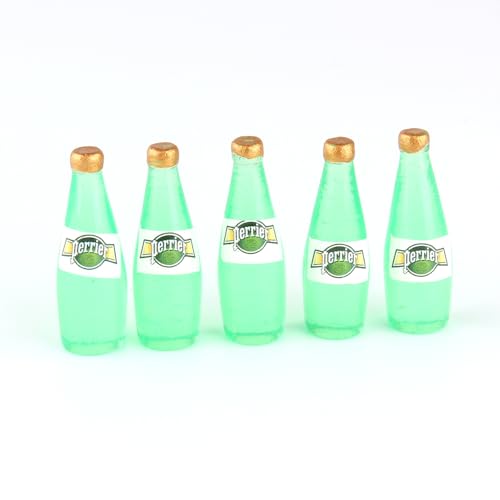 Gutshof miniaturen 5 STK Miniatur Flaschen Puppenhaus Wasser Erfrischungsgetränke Wasser Getränke Warenkorb Zubehör im Maßstab 1:12 von Gutshof miniaturen