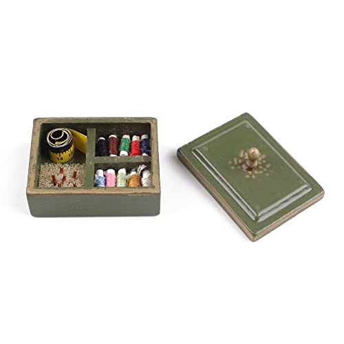 Gutshof miniaturen Puppenhaus Zubehör Hobby Nähen Nähkästchen Nähgarn 1:12 von Gutshof miniaturen