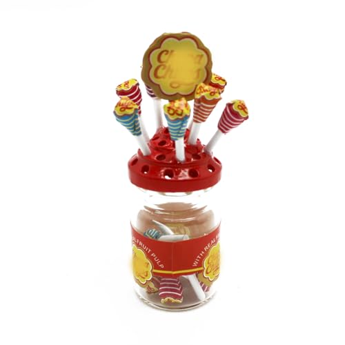 Mini Lutscher & Süßigkeiten in einem Puppenhaus Glas Lolli Kaufmannsladen Zubehör von Gutshof miniaturen