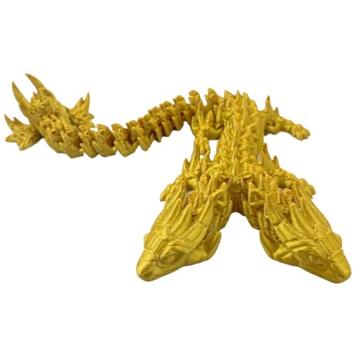Printed Dragon, Double Head Crystal Dragon, Printed Fidget Toys, Articulated Dragon Toy, Flexible Dragon Model, Movable Joints Dragon, Executive Desk Toys, Fidget Dragon for Office, Crystal Drag von Gvblkq