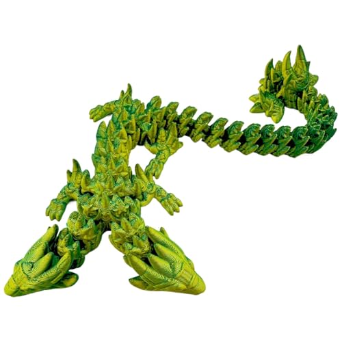 Printed Dragon, Double Head Crystal Dragon, Printed Fidget Toys, Articulated Dragon Toy, Flexible Dragon Model, Movable Joints Dragon, Executive Desk Toys, Fidget Dragon for Office, Crystal Drag von Gvblkq