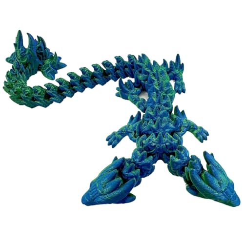 Printed Dragon, Double Head Crystal Dragon, Printed Fidget Toys, Articulated Dragon Toy, Flexible Dragon Model, Movable Joints Dragon, Executive Desk Toys, Fidget Dragon for Office, Crystal Drag von Gvblkq