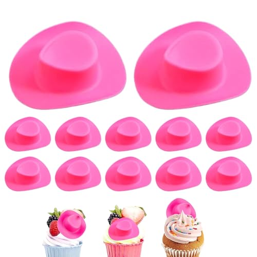 Cowboyhut Cupcake Toppers, 12 PVC Mini Puppenhüte, niedliche Partydekorationen für das westliche Thema Geburtstag BREIHAUS BBQ Holiday Festival Festival Dessert und Topfschiff von Gvblkq