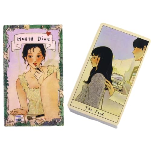 Dive To You Tarot-Deck Englische Ausgabe, 78 Karten Oracle Prediction Set für intuitive Lesungen und Tabletop Play, spirituelle Tarotkarten für Freunde Versammlungen, Selbstreflexion und Geschenk für von Gvblkq