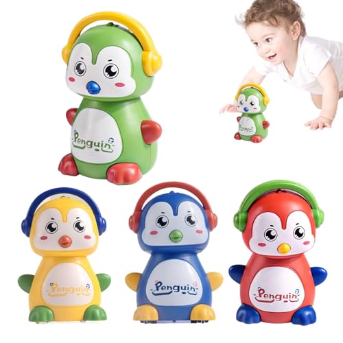 Durabled Penguin Shape Car Toys, 4-Piece Friction Animal Figure Set, ABS Multi-Purpose Toy for Boys and Girls, Fun Learning and Interactive Play, 3.74x2.56x2.2 inches von Gvblkq