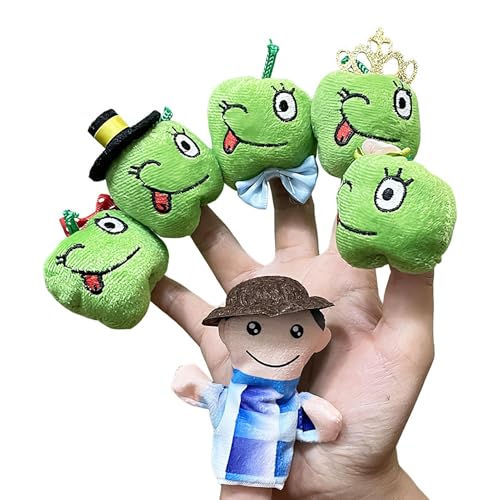 Finger Puppets, Set of 6 Farm Fruits Hand Puppets, Plush Material, Interactive Preschool Activity, Educational Performance Theater Props, for Preschool Learning & Development von Gvblkq