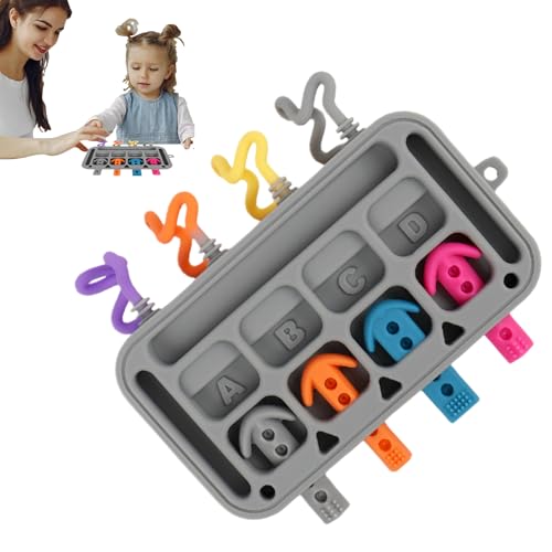 Gvblkq Activity Board Toy, Silicone Plug-In Sensory Board for Toddler, Educational Early Development Toy with Soft Textured Pieces, Sturdy Learning Game for Kids Ages 1 to 3 Years Old von Gvblkq