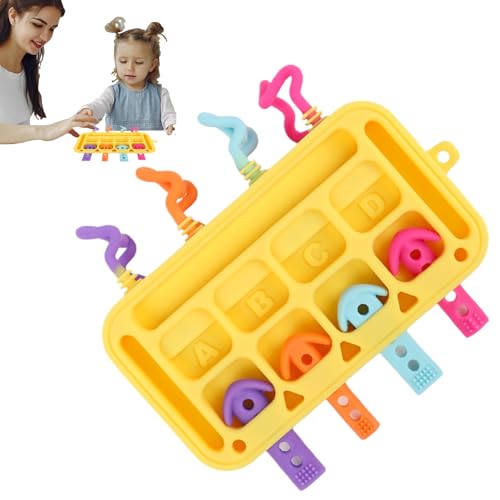 Gvblkq Activity Board Toy, Silicone Plug-In Sensory Board for Toddler, Educational Early Development Toy with Soft Textured Pieces, Sturdy Learning Game for Kids Ages 1 to 3 Years Old von Gvblkq