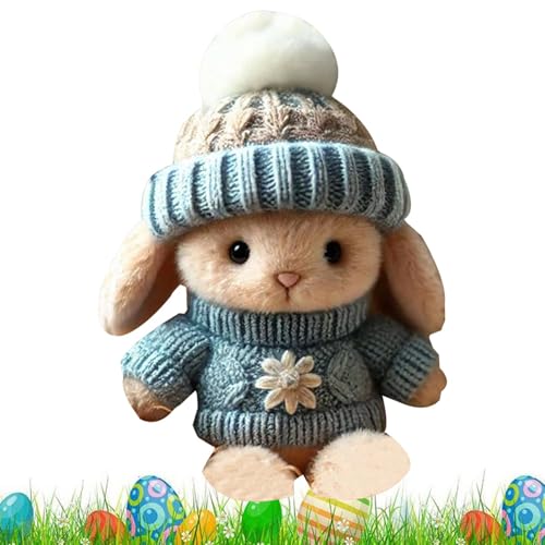 Gvblkq Cute Plush Toy with Inspirational Card, Handmade Rabbit Stuffed Animal, Small Easter Decorations, Emotional Support for Girls and Boys, Handmade with Love von Gvblkq