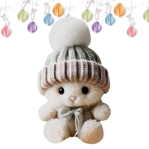 Gvblkq Cute Plush Toy with Inspirational Card, Handmade Rabbit Stuffed Animal, Small Easter Decorations, Emotional Support for Girls and Boys, Handmade with Love von Gvblkq