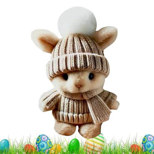 Gvblkq Cute Plush Toy with Inspirational Card, Handmade Rabbit Stuffed Animal, Small Easter Decorations, Emotional Support for Girls and Boys, Handmade with Love von Gvblkq