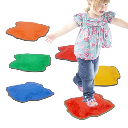 Gvblkq Durabled 6X Balance Stepping Rock Set, ABS Stackable Non-Slip Sensory Play Stones, Coordination & Motor Skill Game for & Children Ages 3-6, Indoor & Outdoor Activity von Gvblkq