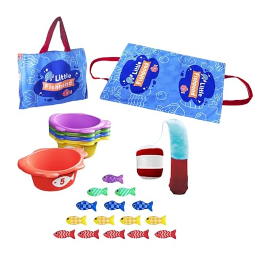 Gvblkq Fishing Toy for Kid, Sensory Fish Game, Children Fish Catcher, Educational Cloth Bag, Interactive Toy, (Multicolor), Ideal for Home, Nursery, Kindergarten Playset von Gvblkq