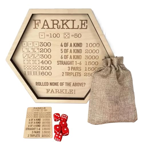 Gvblkq Klassisches Holzwürfelschale mit 6 Würfel - Bildungsmathematikspiel für Kinder und Erwachsene | Filz ausgekleidetes Tabletop -Spiel für Familienfun -Barspiele und Lernaktivitäten von Gvblkq