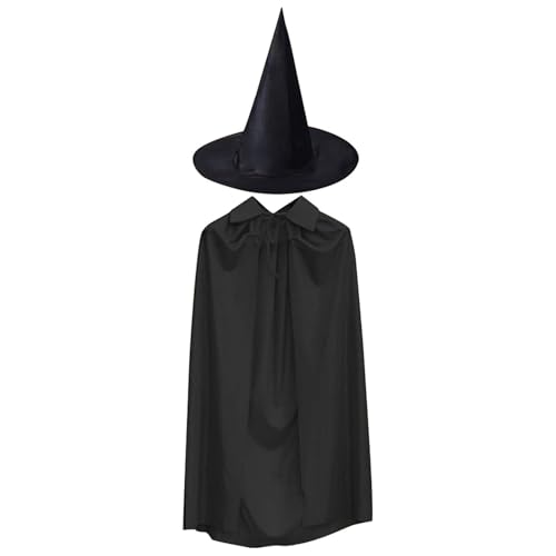 Gvblkq Mittelalterlicher Zauberer-Umhang, schwarzer Rollenspiel-Umhang, Renaissance-Zauberer-Kostüm, Halloween, schwarzer Kapuzenumhang, Halloween-Hexenhut, Umhang, spitzer Zaubererhut für Erwachsene, Gvblkq Mittelalterlicher Zauberer-Umhang, schwarzer Rollenspiel-Umhang, Renaissance-Zauberer-Kostüm, Halloween, schwarzer Kapuzenumhang, Halloween-Hexenhut, Umhang, spitzer Zaubererhut für Erwachsene, von Gvblkq