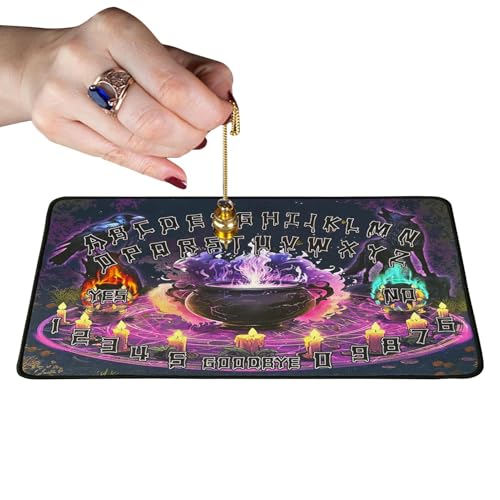 Gvblkq Pendulum Board, Rubber Witchery Pendulum Board, Precision-Crafted Square Design, Witchery Supplies for Tarot Reading & Psychic Development, 10.63x14.96x0.12 inches von Gvblkq