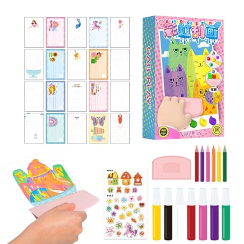 Gvblkq Scratch Painting Set, Dot Color Painting Paper, for Kids, Squeegee Painting Art Set, Kids Painting Paper Set, Scratch Painting for Children, Dot Color Painting for Kids, Gvblkq Scratch Painting Set, Dot Color Painting Paper, for Kids, Squeegee Painting Art Set, Kids Painting Paper Set, Scratch Painting for Children, Dot Color Painting for Kids, von Gvblkq