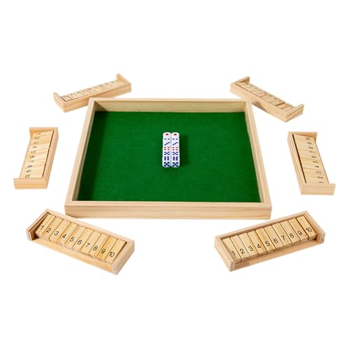 Gvblkq Shut The Box, Wood Dice Tabletop Activities, Portable Interactive Board Dice Game with Number Tiles, Engaging Family Night Entertainment for Camping Trips, Holiday Gatherings von Gvblkq