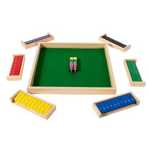 Gvblkq Shut The Box, Wood Dice Tabletop Activities, Portable Interactive Board Dice Game with Number Tiles, Engaging Family Night Entertainment for Camping Trips, Holiday Gatherings von Gvblkq