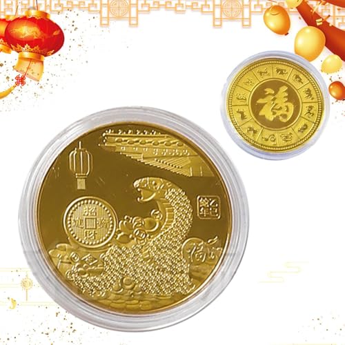 Gvblkq Year of The Snake Coin Snake Commemorative Coin Feng Shui Lucky Coin Chinese Fortune Coin Auspicious Snake Coin Lucky Snake Pattern Coin Snake Collection Coin Wealth Coin Feng Shui Snake Zod Gvblkq Year of The Snake Coin Snake Commemorative Coin Feng Shui Lucky Coin Chinese Fortune Coin Auspicious Snake Coin Lucky Snake Pattern Coin Snake Collection Coin Wealth Coin Feng Shui Snake Zod von Gvblkq