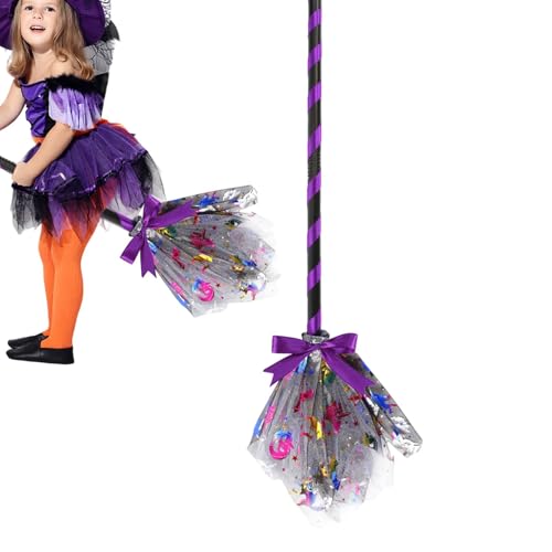 Halloween Hexenbesen Stab, Abnehmbarer Besen für Hexenkostüm, Fliegender Besen Hexe Zubehör, Hexenbesen Kostüm Requisite für Kinder, Halloween Fliegenbesen Requisite, Mesh Besen für Hexenkostüme, Halloween Hexenbesen Stab, Abnehmbarer Besen für Hexenkostüm, Fliegender Besen Hexe Zubehör, Hexenbesen Kostüm Requisite für Kinder, Halloween Fliegenbesen Requisite, Mesh Besen für Hexenkostüme, von Gvblkq