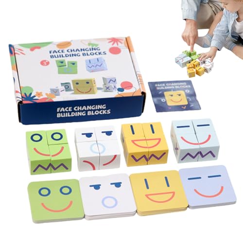 Kids Expression Blocks Toys, Wooden Puzzle Game, Changing Color, Expression Puzzle Building Blocks Pattern Matching Game for Children and Adults, 2.36 x 2.36 inches Kids Expression Blocks Toys, Wooden Puzzle Game, Changing Color, Expression Puzzle Building Blocks Pattern Matching Game for Children and Adults, 2.36 x 2.36 inches von Gvblkq