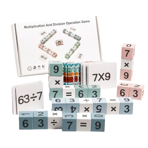 Math Table Board Game Wooden Division and Multiplication Educational Toy Family Travel Game for Boys Girls Kids Children Friends Interactive Math Learning Game Portable Fun von Gvblkq
