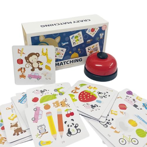 Parent-Child Board Game Set, Pattern Matching Educational Card Game, Interactive Learning Toy with Ringing Bell, Fun Development Activity for Boys, Girls, and Family Nights von Gvblkq