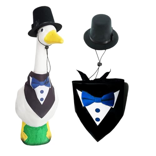 Porch Geese Clothing, 40g Formal Geese Decoration Set, Cloth Waterfowl Gentleman Sculpture Hats Bow Ties Scarf For Courtyard Large 23 Inches High, 23.62x6.3x0.12 inches Porch Geese Clothing, 40g Formal Geese Decoration Set, Cloth Waterfowl Gentleman Sculpture Hats Bow Ties Scarf For Courtyard Large 23 Inches High, 23.62x6.3x0.12 inches von Gvblkq