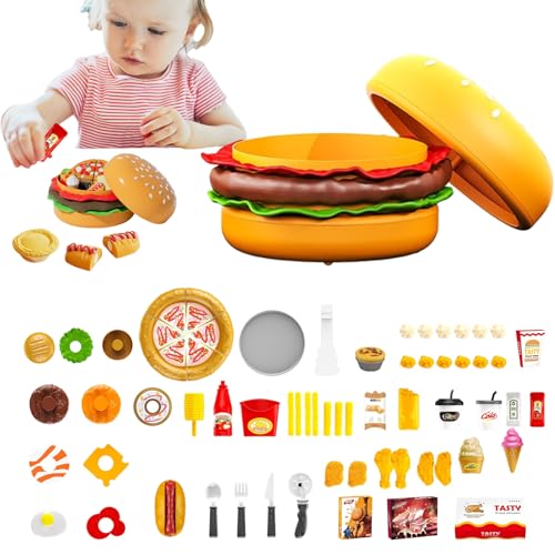 Pretend Removable Fast Food Playset, Colorful Hamburger Cutting Toy, Portable Kids Travel Activities, Fine Motor Skills Learning Game, Interactive and Educational Toy for Imaginative Play Pretend Removable Fast Food Playset, Colorful Hamburger Cutting Toy, Portable Kids Travel Activities, Fine Motor Skills Learning Game, Interactive and Educational Toy for Imaginative Play von Gvblkq