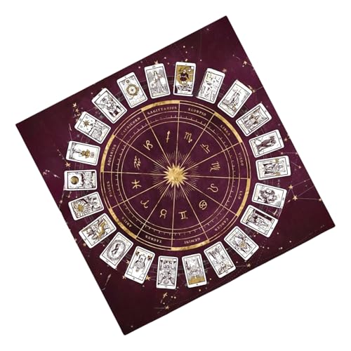 Tarot -Stoff - Altar Tarot Card Tischdecke | Flanell-Brettspiel-Matten-Karten-Pad Kurzes Plüschmaterial, zeremonielle Schönheit erweitert, Anti-Rutsch-Feature, Mehrzweckgebrauch, Astrologie-Orakel, 10 von Gvblkq