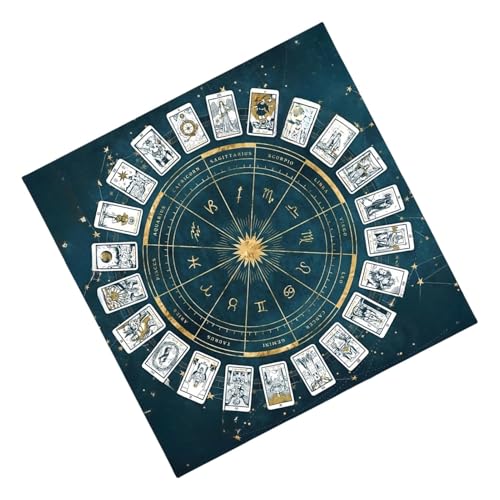 Tarot -Stoff - Altar Tarot Card Tischdecke | Flanell-Brettspiel-Matten-Karten-Pad Kurzes Plüschmaterial, zeremonielle Schönheit erweitert, Anti-Rutsch-Feature, Mehrzweckgebrauch, Astrologie-Orakel, 10 von Gvblkq