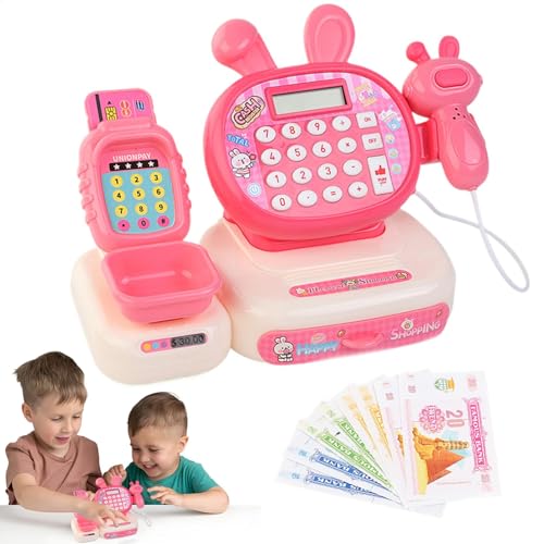 Toy Cash Register for Kids, Supermarket Pretend Set, Interactive Scanner with Cash and Calculator, Fun Learning Toy with Money, Engaging Lights and Sound Effects Toy Cash Register for Kids, Supermarket Pretend Set, Interactive Scanner with Cash and Calculator, Fun Learning Toy with Money, Engaging Lights and Sound Effects von Gvblkq
